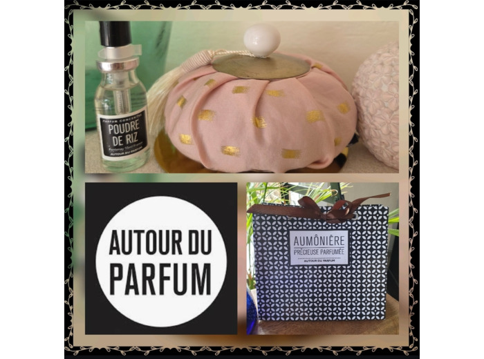 Aumônière parfumée Poudre de riz et recharge