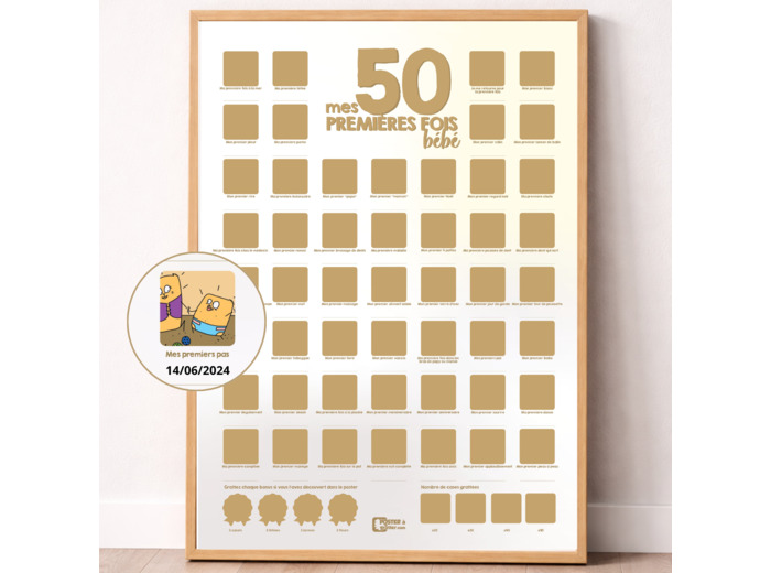 50 premières fois de bébé - Poster à gratter