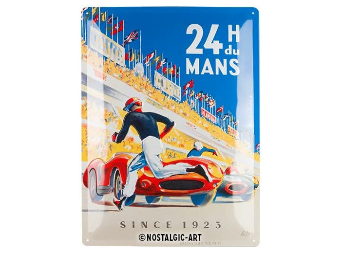 Plaque métal - Centenaire des 24h Du Mans - 40x30cm.