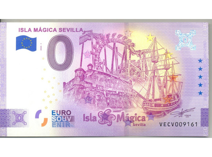ESPAGNE 2020-1 ISLA MAGICA SEVILLA VERSION ANNIVERSAIRE BILLET SOUVENIR