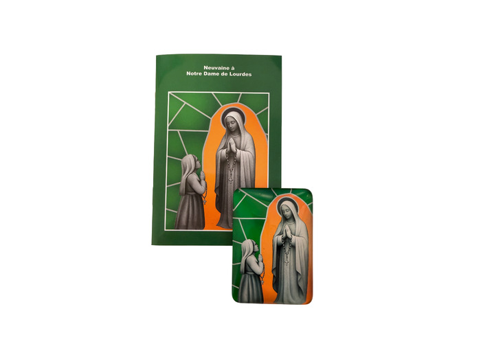 Magnet en Verre 48x68mm + Livret Neuvaine - Notre Dame de Lourdes