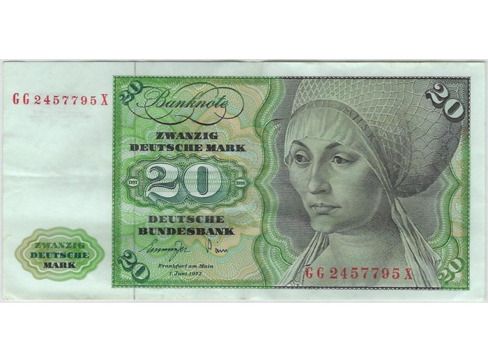 ALLEMAGNE 20 MARK 2-01-1960 SERIE GG TTB+