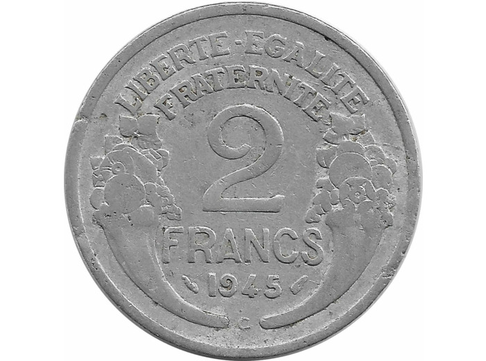 FRANCE 2 FRANCS MORLON ALU 1945 C TB-