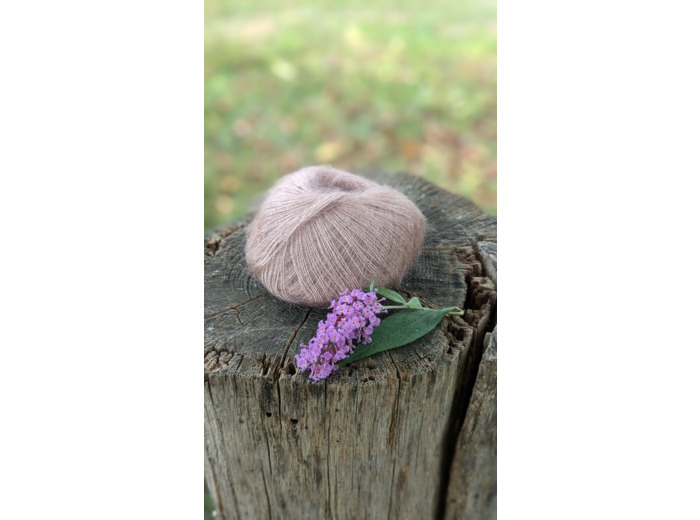 Pelote PLUME  (60% kid mohair 40% soie) - Rose poudré