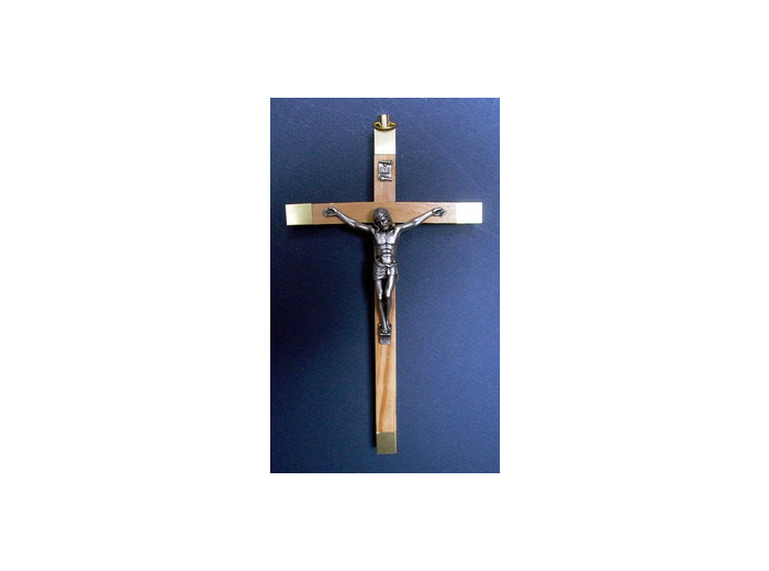 Crucifix OLIVIER 8x13,5cm + christ métal argenté