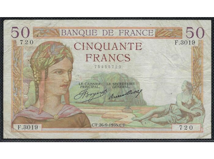 FRANCE 50 FRANCS CERES 26-9-1935 F.3019 TB+