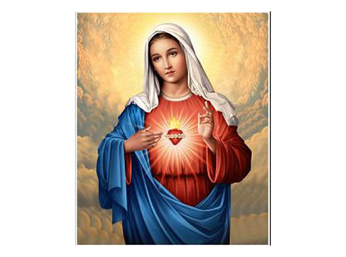 Icône dorée incurvée 18*23cm - COEUR IMMACULÉ DE MARIE