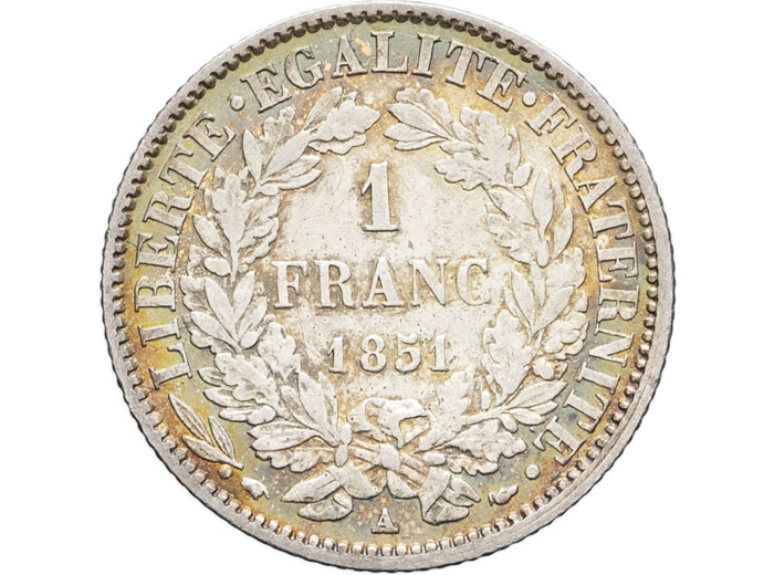 FRANCE 1 FRANC CERES 1851 A (Paris) TB+ (G457)