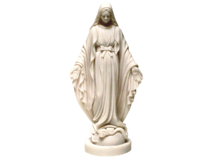 Vierge Miraculeuse - Statue en albâtre 17cm -Blanche