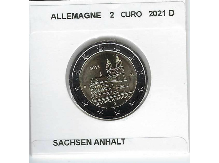 ALLEMAGNE 2021 D 2 EURO COMMEMORATIVE SACHSEN ANHALT SUP