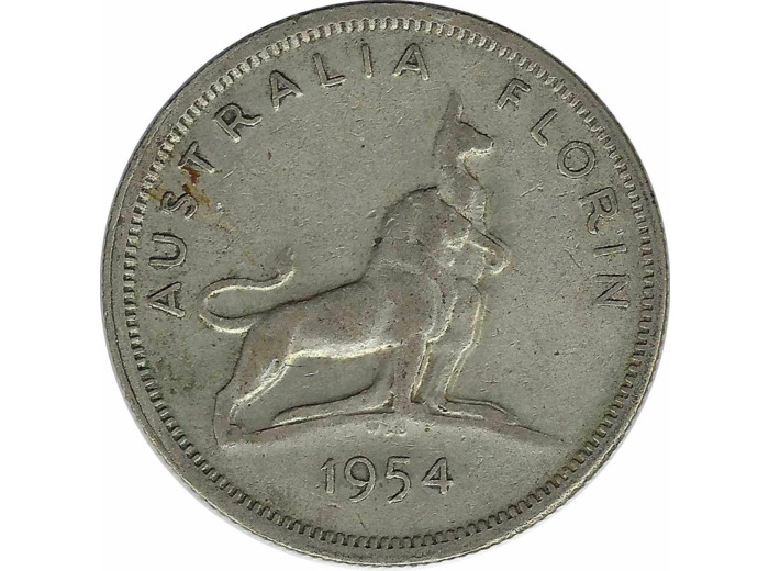 AUSTRALIE FLORIN 1954 TTB-