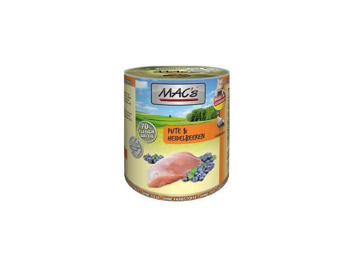 MAC'S Dinde & Myrtilles pour chien - 800g