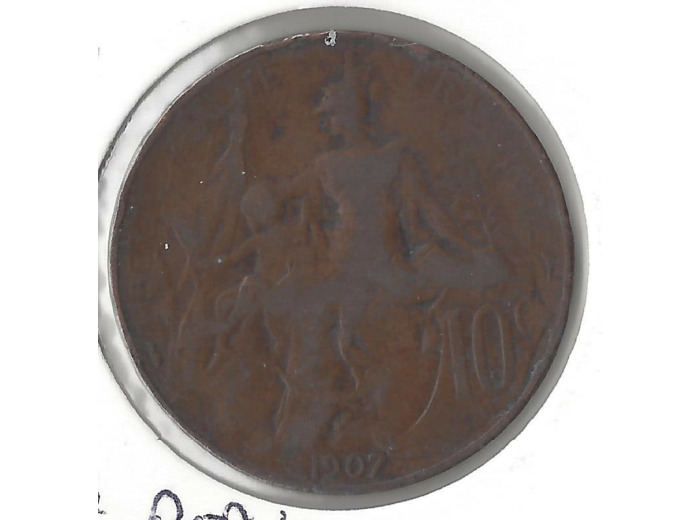 FRANCE 10 CENTIMES DUPUIS 1907 TB