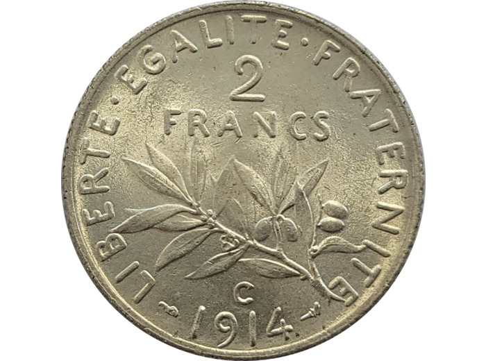 FRANCE 2 FRANCS SEMEUSE 1914 C SUP