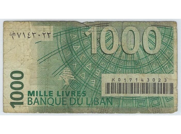 LIBAN 1000 LIVRES 2004 SERIE K01 TB+