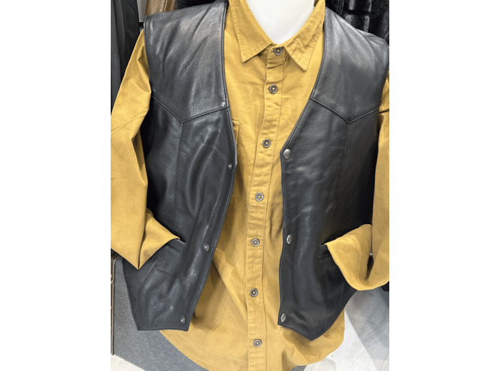 CV Gilet homme cuir noir