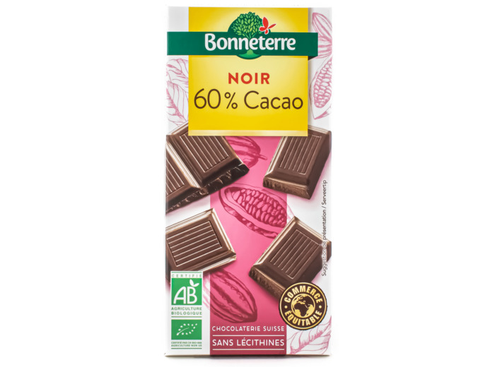 Tablette de Chocolat Noir 60% de Cacao Bio 100g