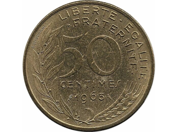 FRANCE 50 CENTIMES LAGRIFFOUL 1963 4 plis TTB+