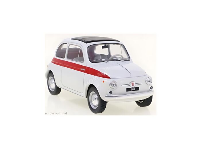 miniature Fiat 500 1960, rouge et blanche - 1:24 - WB124182 - WhiteBox