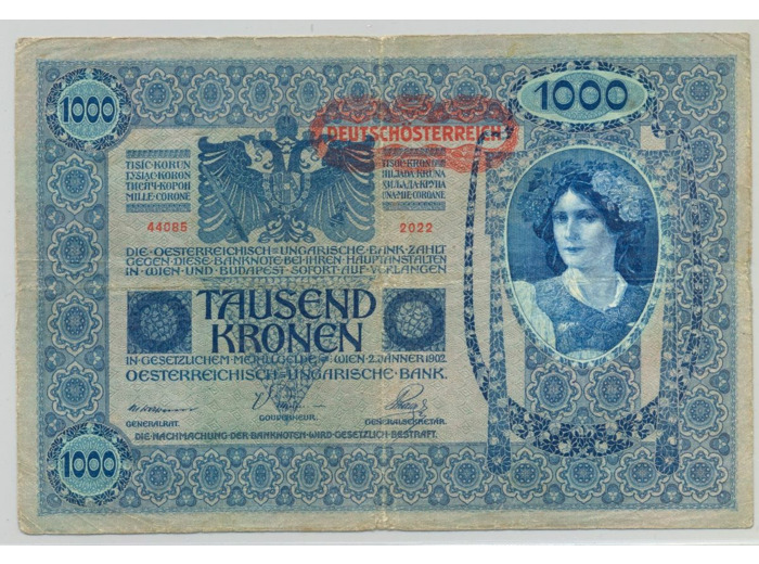 AUTRICHE 1000 KRONEN Serie 2022 02 01 1902 TB+