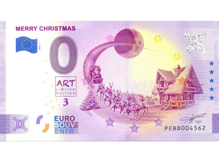 PAYS BAS 2020-1 MERRY CHRISTMAS VERSION ANNIVERSAIRE BILLET SOUVENIR 0 EURO
