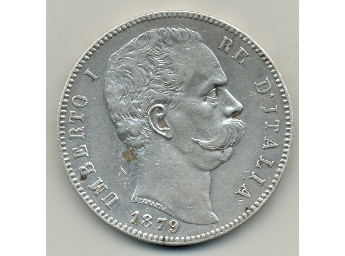 ITALIE 5 LIRE 1879 R  UMBERTO I TTB