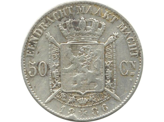 BELGIQUE 50 CENTIMES 1886 FL TTB-