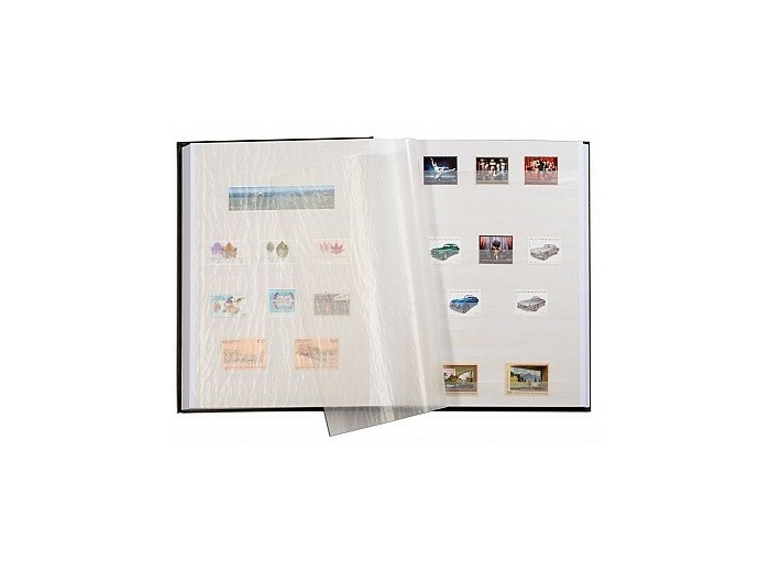 CLASSEUR TIMBRES COMFORT 64 PAGES BLANCHES COUVERTURE OUATINÉE couleurs au choix