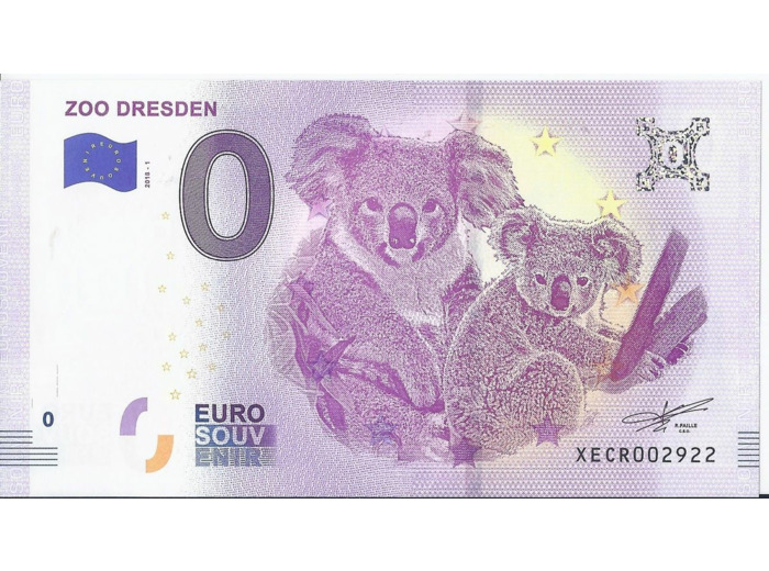 ALLEMAGNE 2018-1 ZOO DRESDEN BILLET SOUVENIR 0 EURO TOURISTIQUE NEUF
