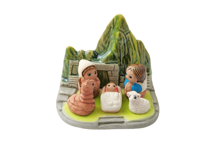 CRECHE en céramique BLOC 8x7cm- PEROU