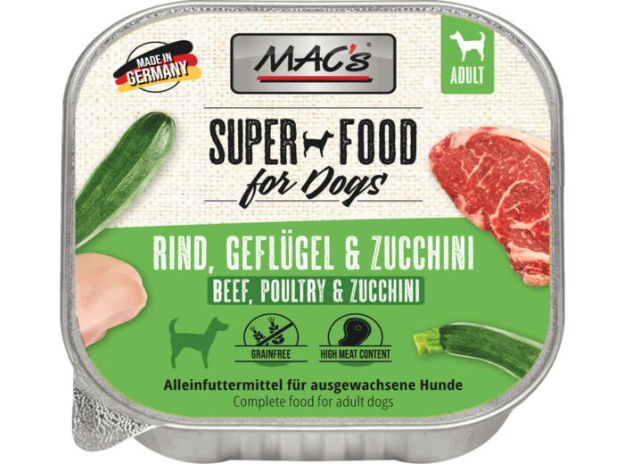 MAC'S Chien, Boeuf, volaille & Courgette - 150G