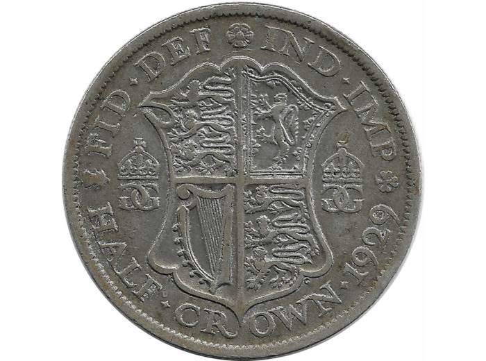 GRANDE BRETAGNE 1/2 CROWN 1929 TTB-