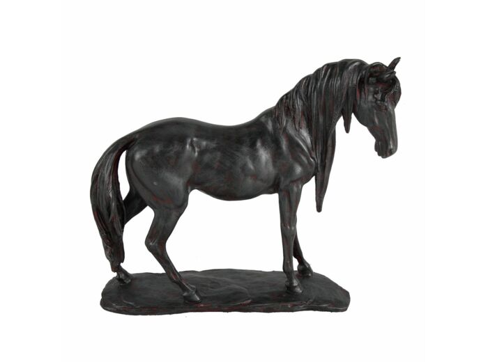 Statue cheval résine 38x8x35cm