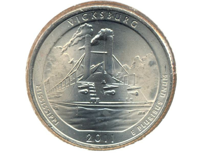 AMERIQUE (U.S.A) 1/4 DOLLAR 2011 D VICKSBURG SUP