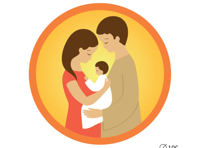 Ste Famille orange 10cm
