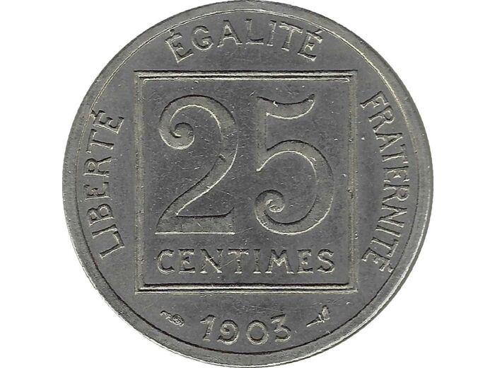 FRANCE 25 CENTIMES PATEY 1903 TTB