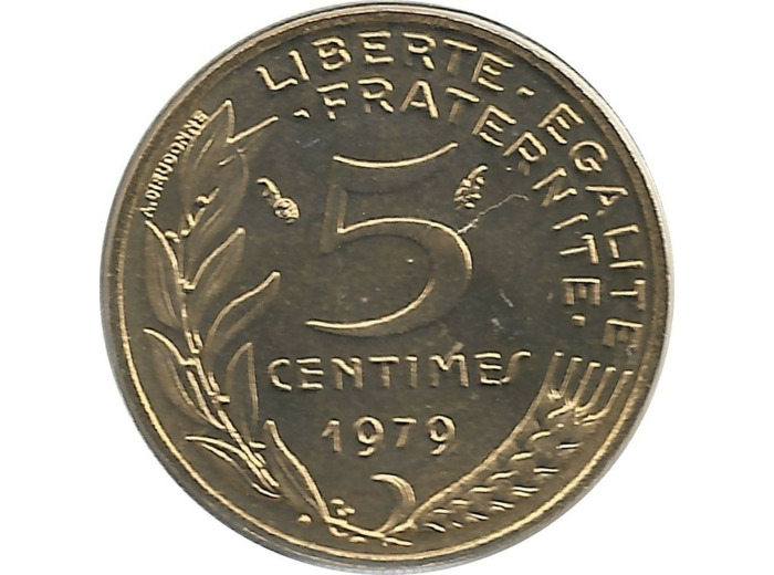 FRANCE 5 CENTIMES LAGRIFFOUL 1979 FDC