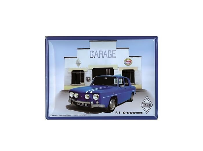 Plaque métal Renault R8 Gordini - Garage - 30 x 40 cm