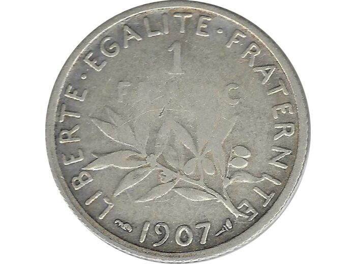 FRANCE 1 FRANC ROTY 1907 état B+