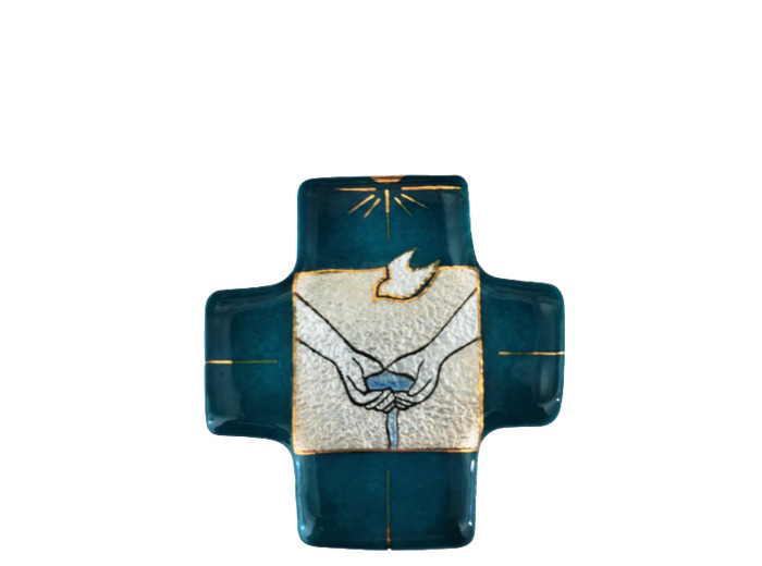 Eau bénite turquoise 7,7X8cm - EMAUX DU LIBAN