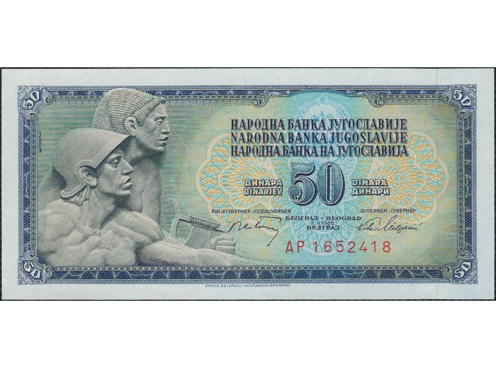 YOUGOSLAVIE 50 DINARA 1-5-1968 SERIE AP NEUF (W83c)