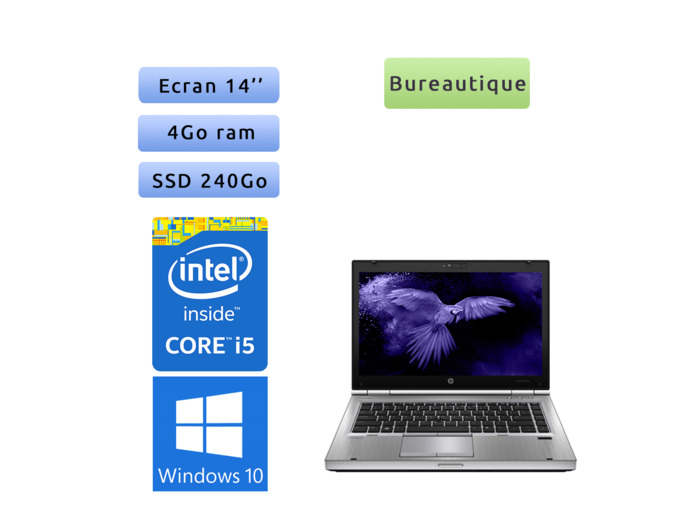 PC portable HP Windows 10 - i5 4GB 240GB SSD 14.1" - Ordinateur