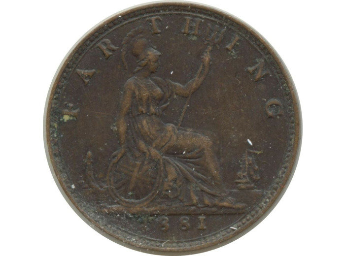 GRANDE BRETAGNE 1 FARTHING VICTORIA 1881 TTB