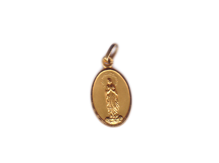 Médaille 19mm en Plaqué Or - APPARITION ND DE LOURDES