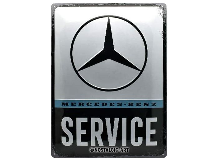 Plaque métal - Mercedes-Benz Service - 30 x 40 cm.