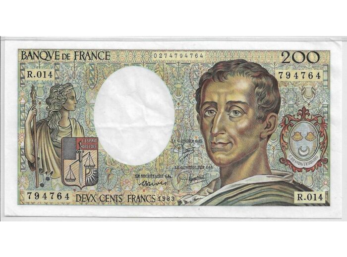 FRANCE 200 Francs MONTESQUIEU 1983 R.014 TTB+