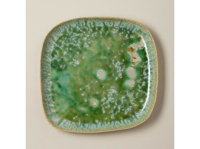 Assiette Sculpture en Céramique Verte Intense 3x28cm