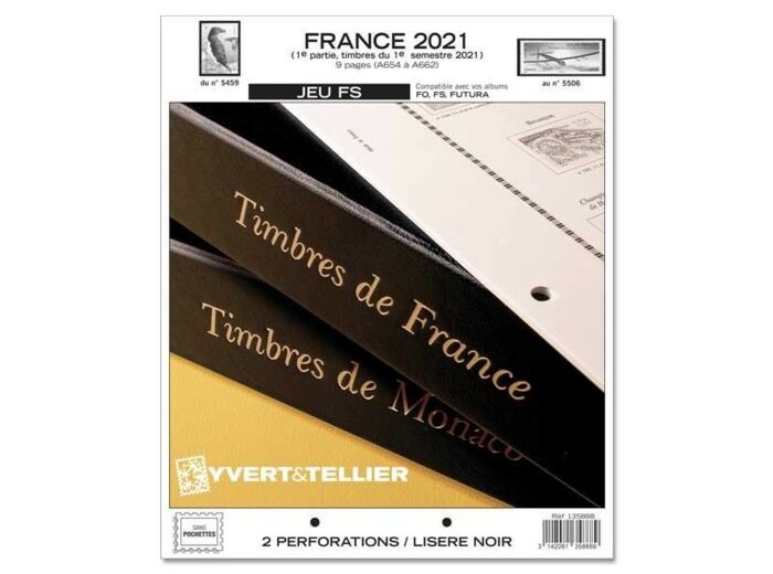FEUILLE COMPLEMENTAIRE FRANCE 2021 FS 1ere partie (JEUX SANS POCHETTE) YVERT