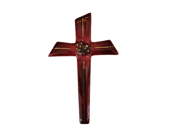 Croix de St Antoine rouge 12,4X7,6cm - EMAUX DU LIBAN