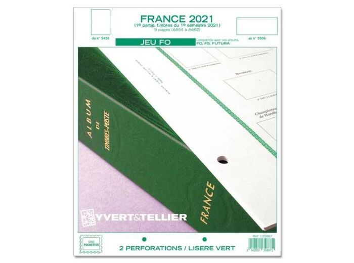 FEUILLE COMPLEMENTAIRE FRANCE 2021 FO 1ere partie (SANS POCHETTE) YVERT